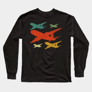 Retro Airplane Vintage Pilot Flying Long Sleeve T-Shirt